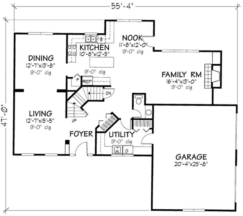 Floor Plan First Story of Georgian Plan #146-2679