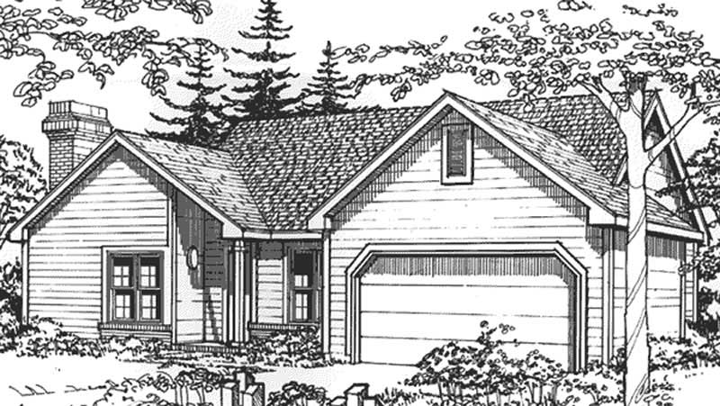 Front view of Ranch home (ThePlanCollection: House Plan #146-2689)