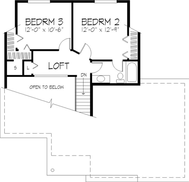 Floor Plan Second Story of Contemporary Plan #146-2697