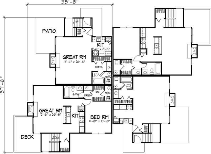 Floor Plan First Story of Multi-Unit Plan #146-2699