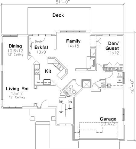 Floor Plan First Story of Country Plan #146-2702
