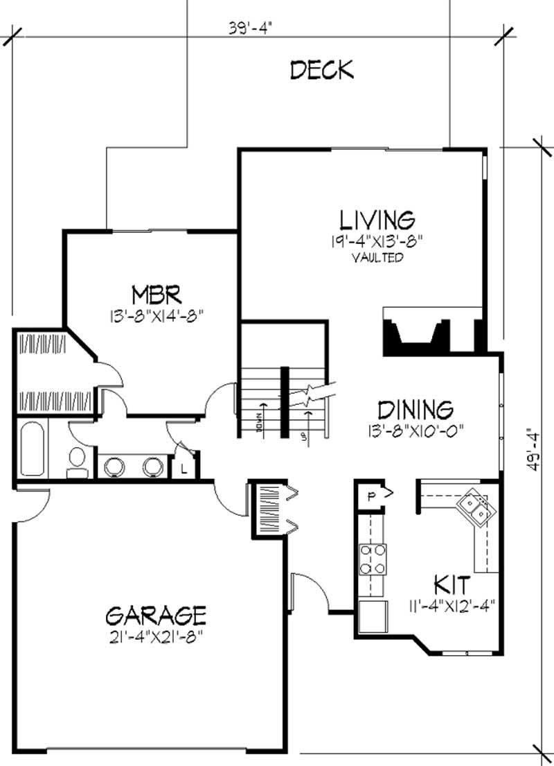 Floor Plan First Story of Cape Cod Plan #146-2705