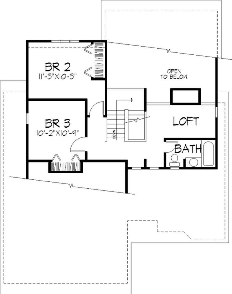 Floor Plan Second Story of Cape Cod Plan #146-2705