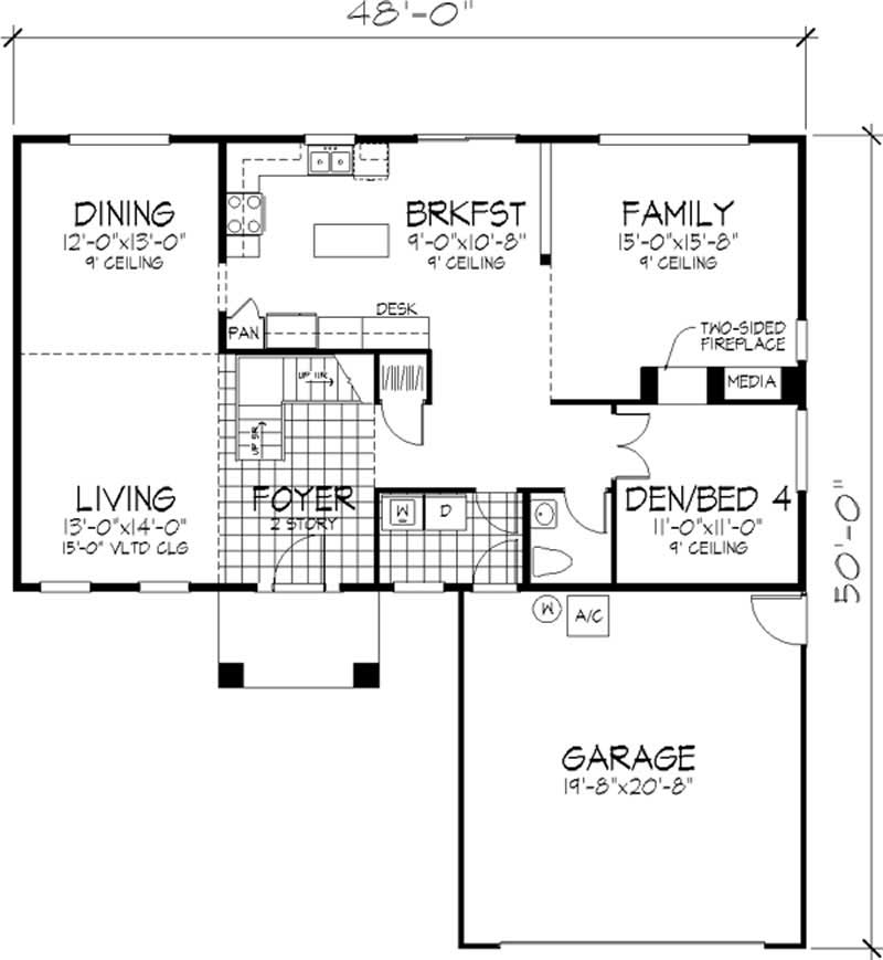 Floor Plan First Story of European Plan #146-2706