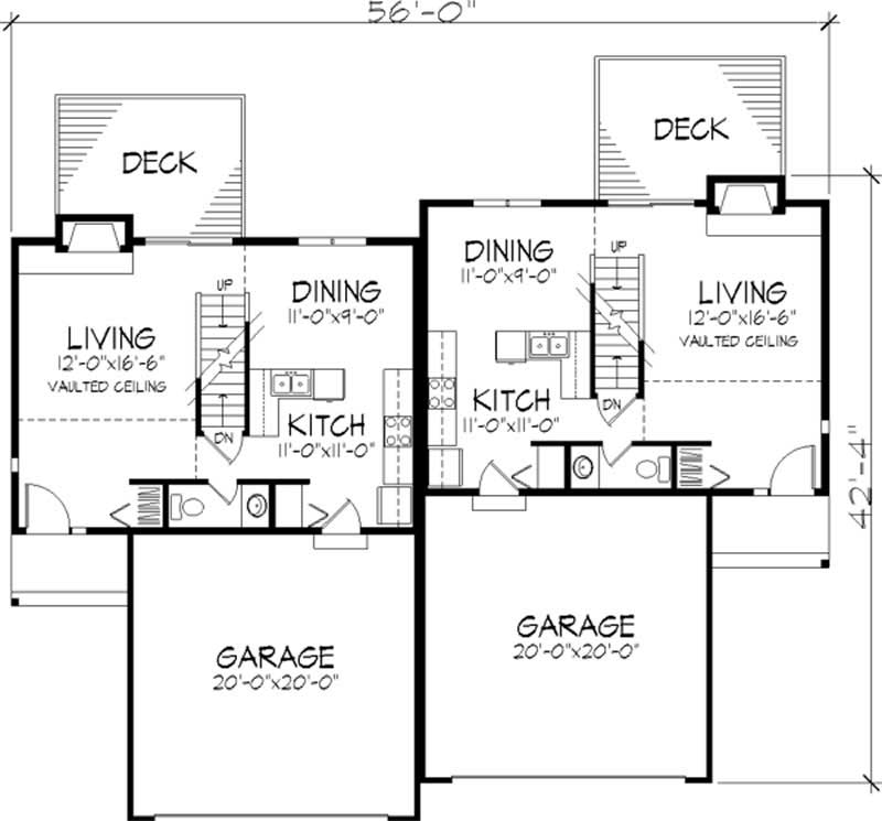 Floor Plan First Story of Multi-Unit Plan #146-2708