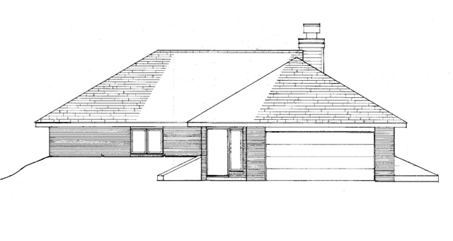 Home Plan Rear Elevation of this 2-Bedroom,1418 Sq Ft Plan -146-2710