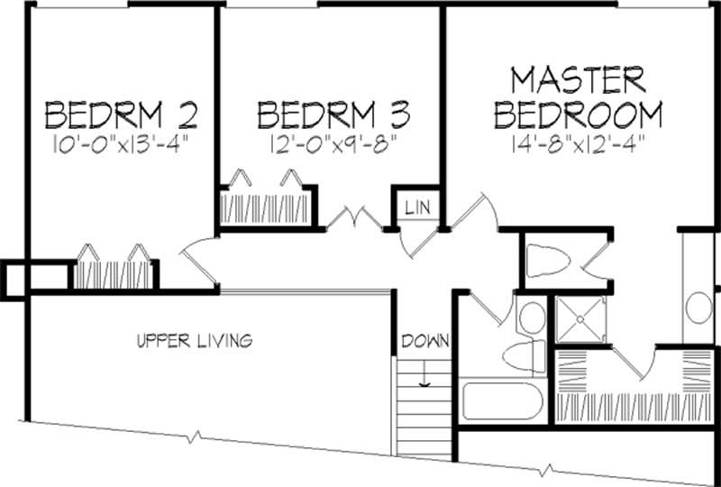Floor Plan Second Story of Ranch Plan #146-2716