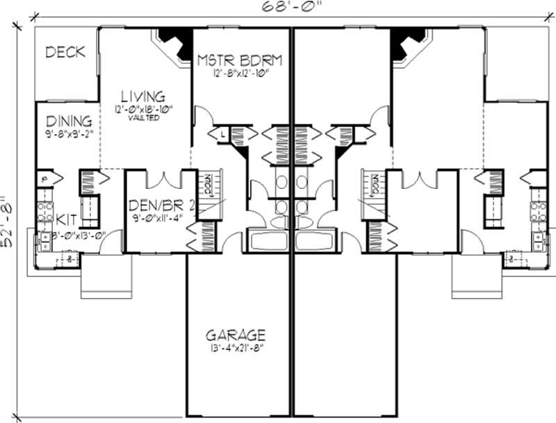 Floor Plan First Story of Multi-Unit Plan #146-2718