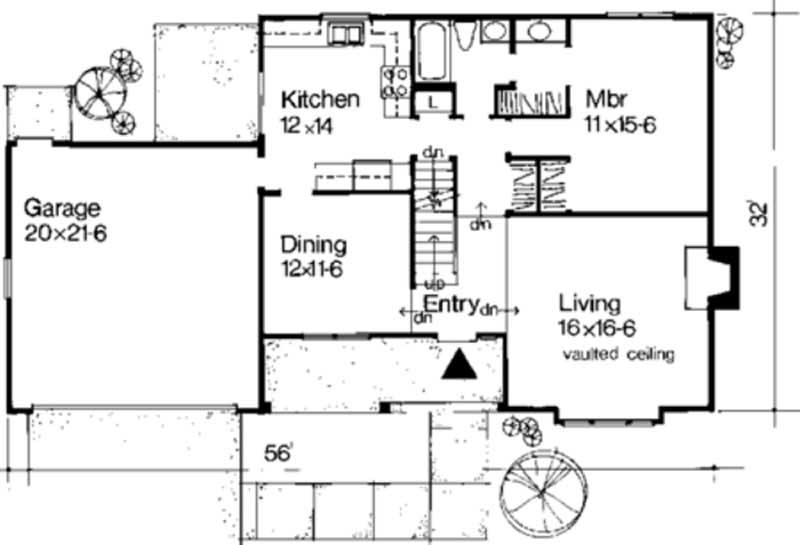 Floor Plan First Story of Country Plan #146-2720