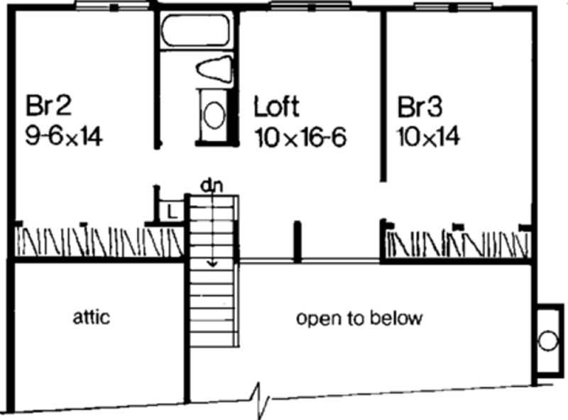 Floor Plan Second Story of Country Plan #146-2720