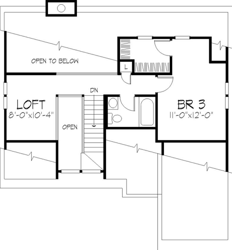 Floor Plan Second Story of Cape Cod Plan #146-2723