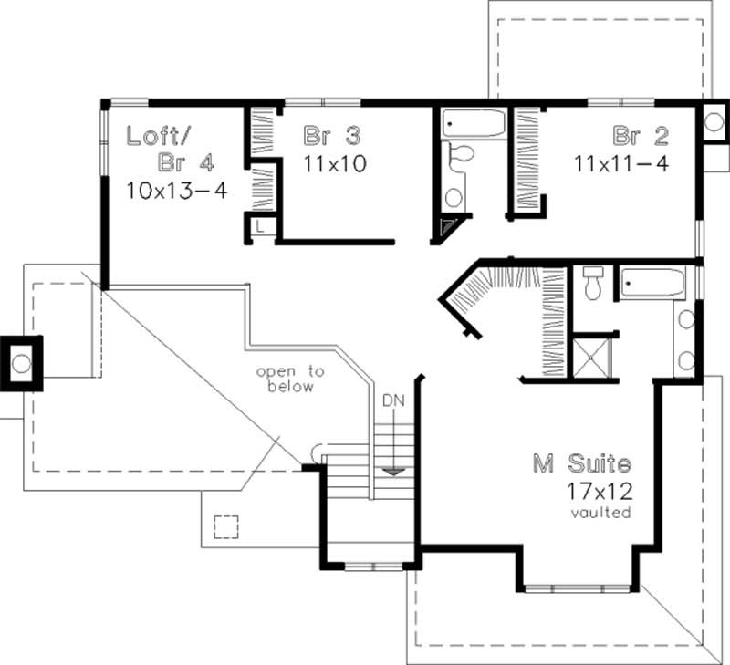 Floor Plan Second Story of Country Plan #146-2724