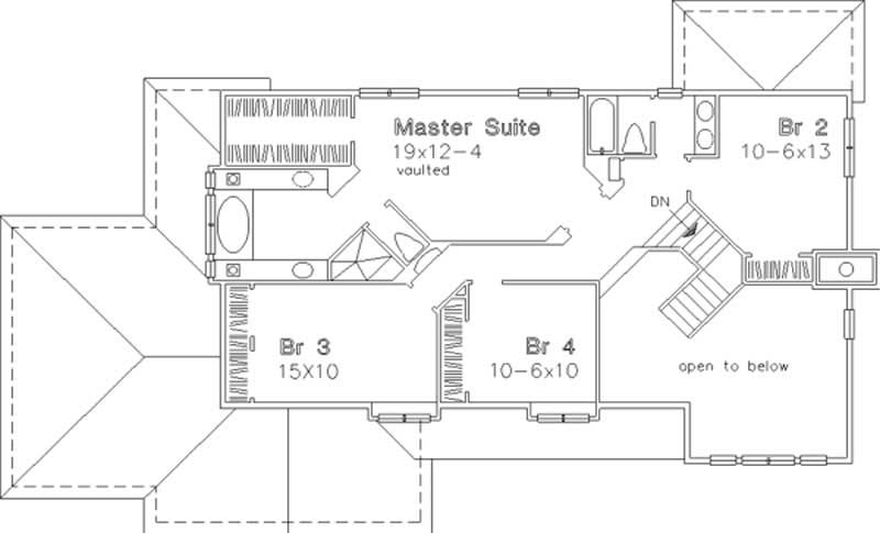 Floor Plan Second Story of Country Plan #146-2727