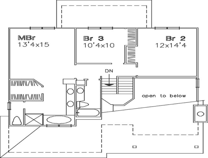 Floor Plan Second Story of Country Plan #146-2730
