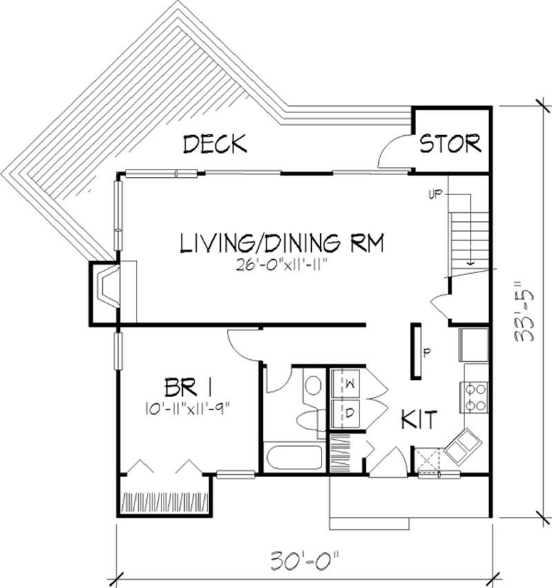 Floor Plan First Story of A Frame Plan #146-2731