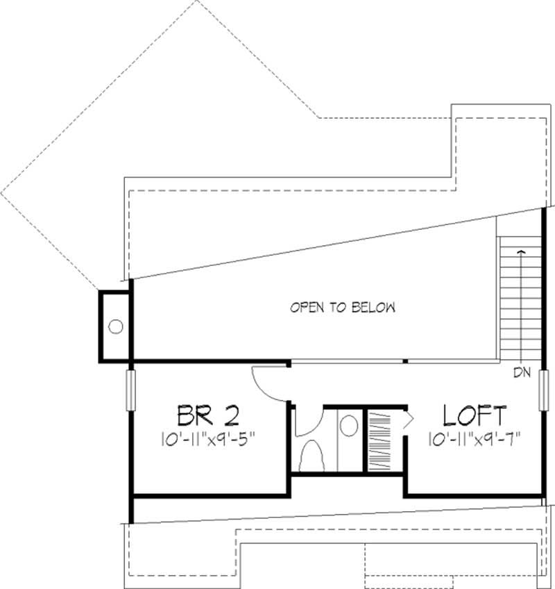 Floor Plan Second Story of A Frame Plan #146-2731