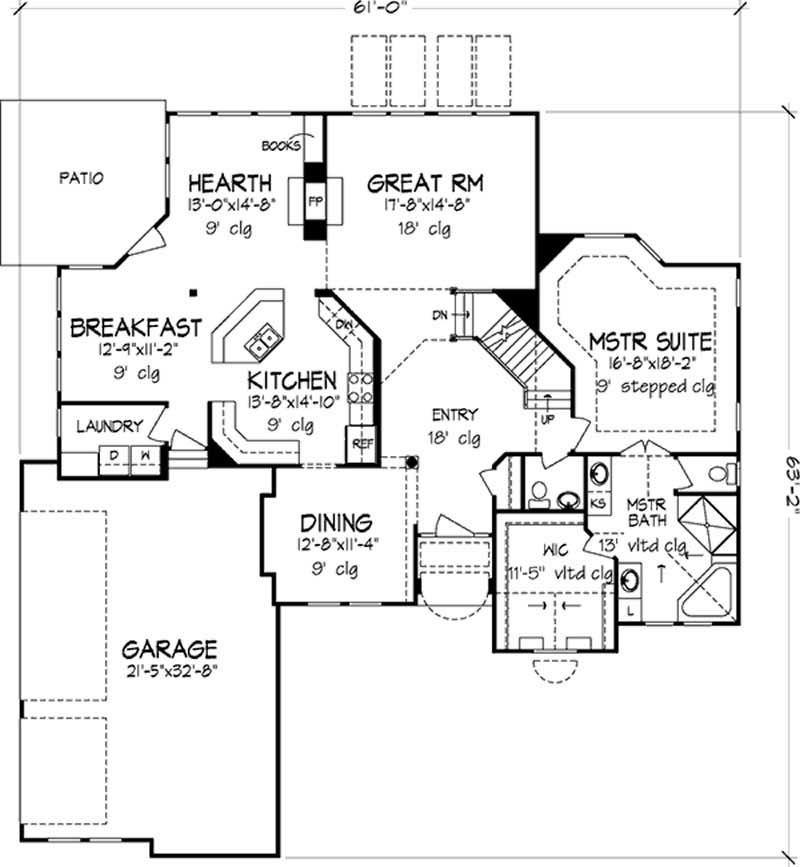 Floor Plan First Story of Cape Cod Plan #146-2738