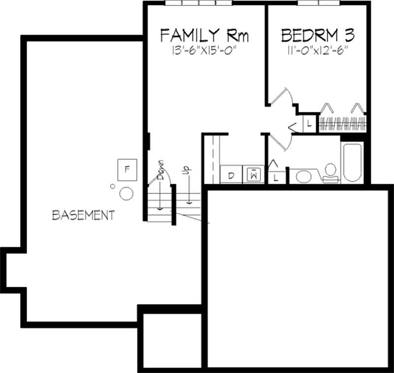Floor Plan First Story of Craftsman Plan #146-2740