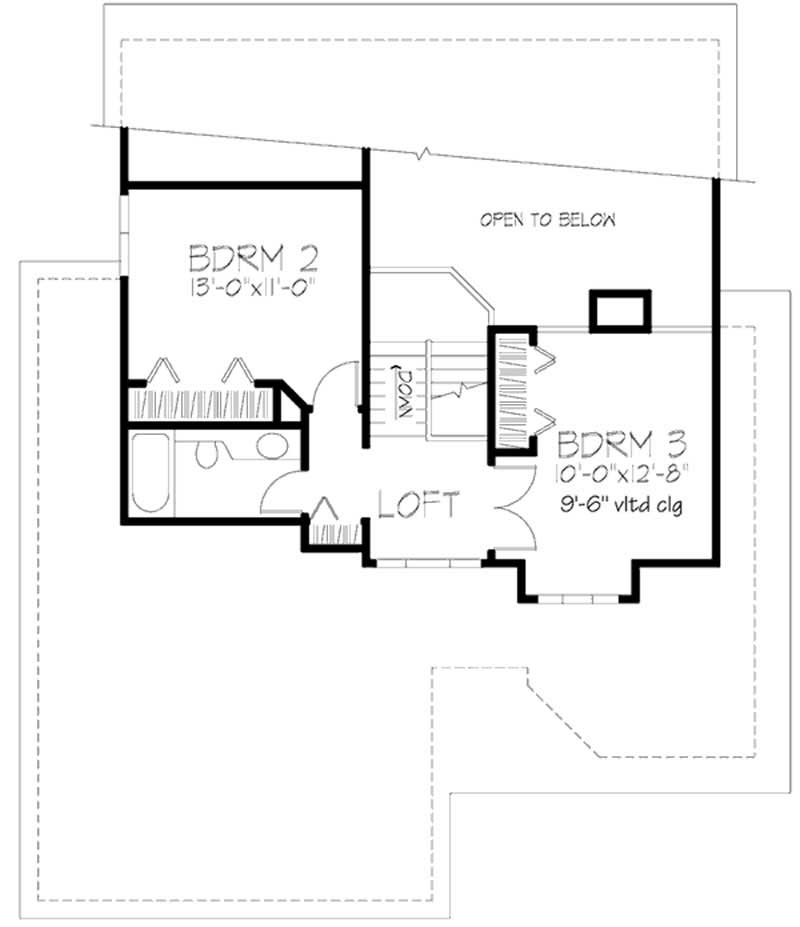 Floor Plan Second Story of Cape Cod Plan #146-2741