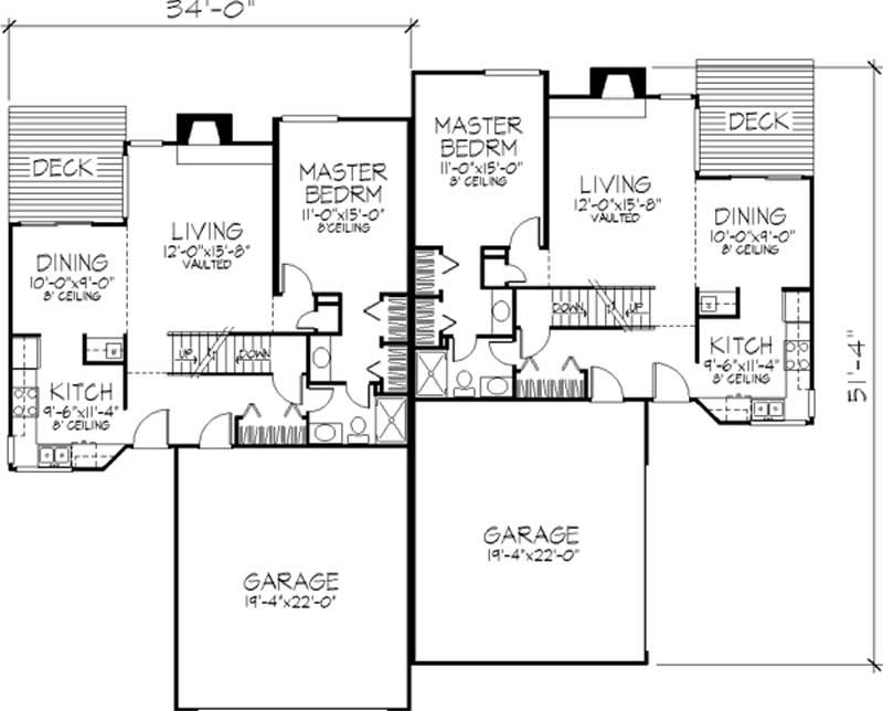 Floor Plan First Story of Multi-Unit Plan #146-2742