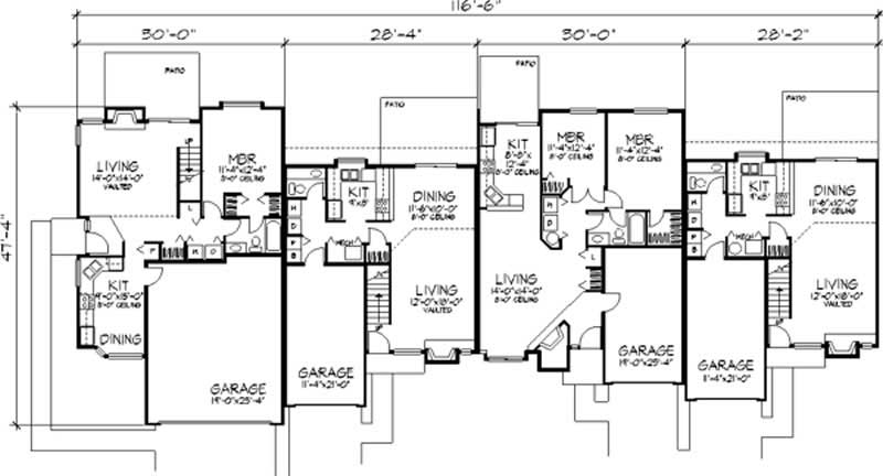 Floor Plan First Story of Multi-Unit Plan #146-2743