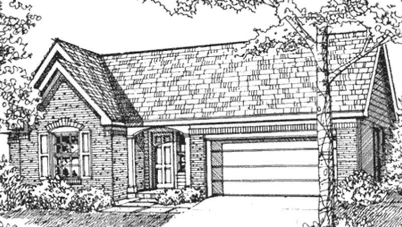 Home Plan Front Elevation of this 3-Bedroom,1269 Sq Ft Plan -146-2744