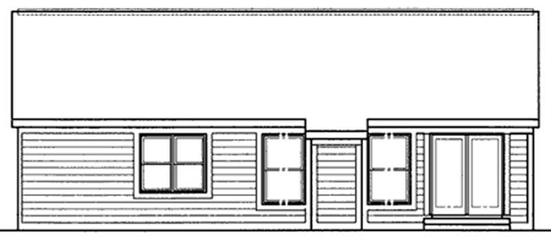 Home Plan Rear Elevation of this 3-Bedroom,1269 Sq Ft Plan -146-2744