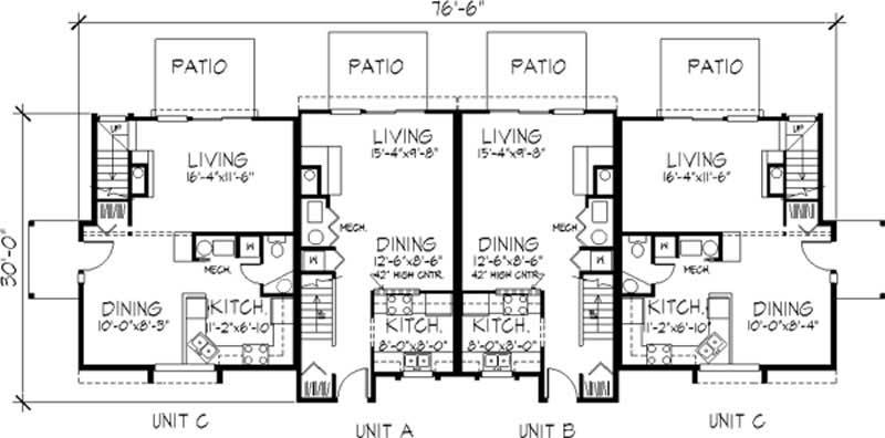 Floor Plan First Story of Multi-Unit Plan #146-2745
