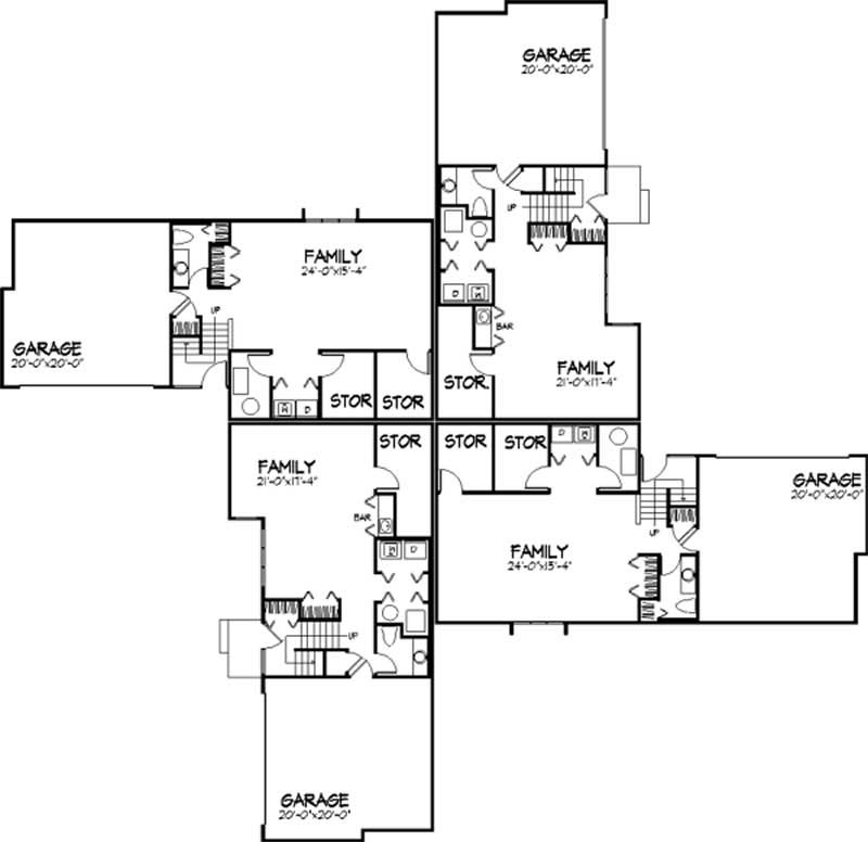Floor Plan First Story of Multi-Unit Plan #146-2747