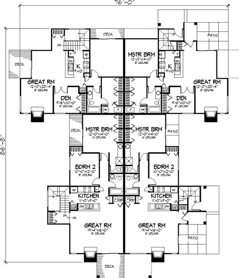Floor Plan First Story of Multi-Unit Plan #146-2756
