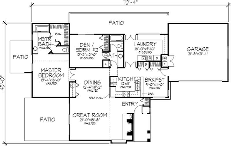 Floor Plan First Story of Country Plan #146-2757