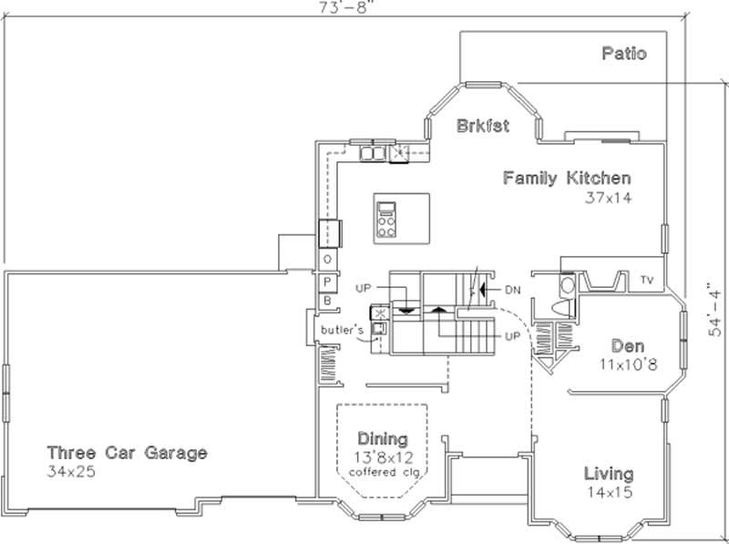 Floor Plan First Story of Contemporary Plan #146-2780