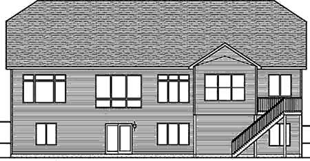 Home Plan Rear Elevation of this 3-Bedroom,2109 Sq Ft Plan -146-2784
