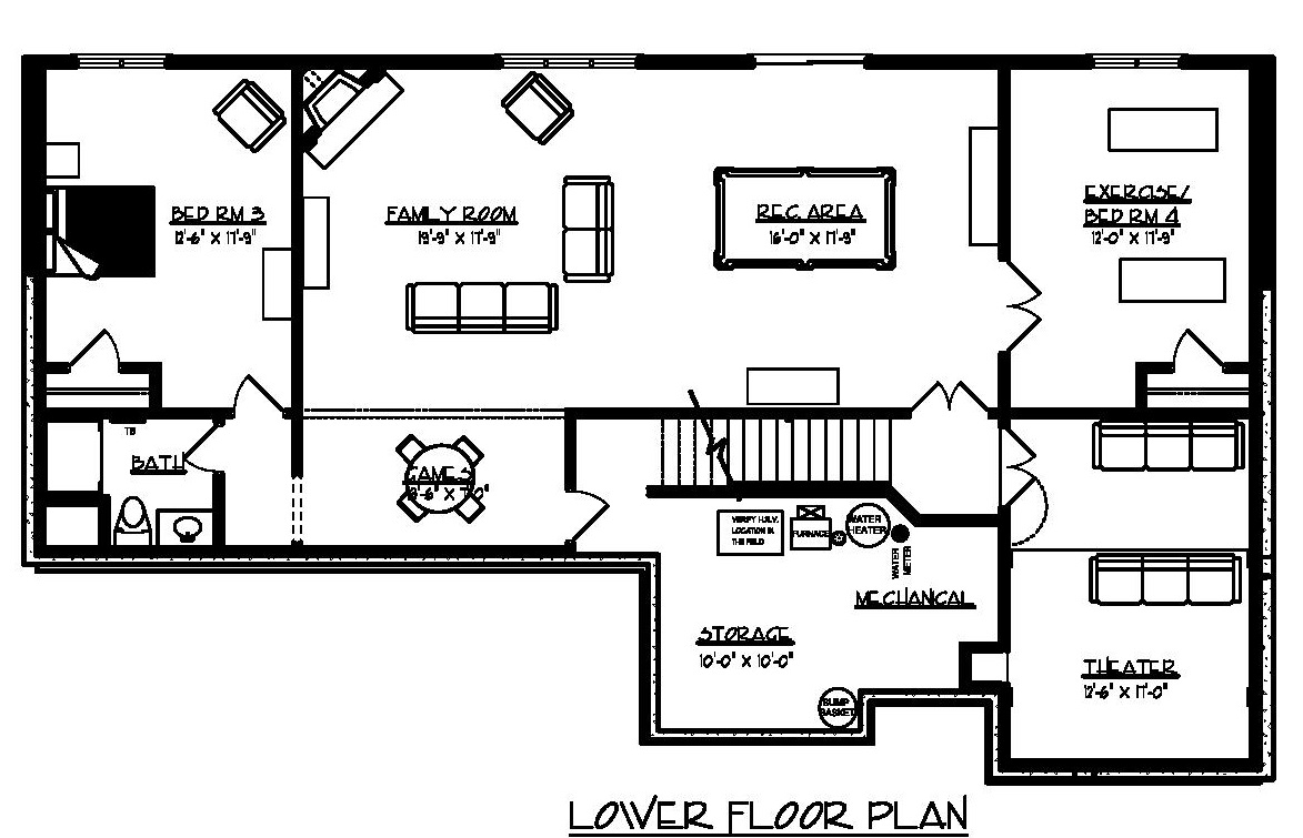 Floor Plan Second Story of Country Plan #146-2784
