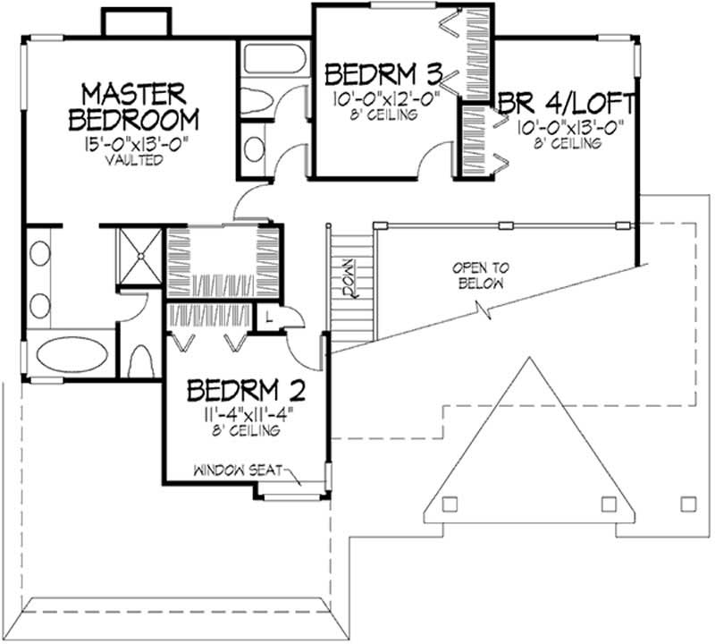 Floor Plan Second Story of Country Plan #146-2791