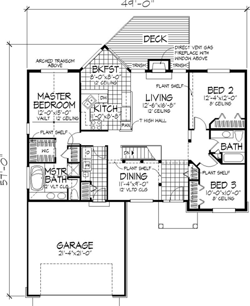 Floor Plan First Story of European Plan #146-2793