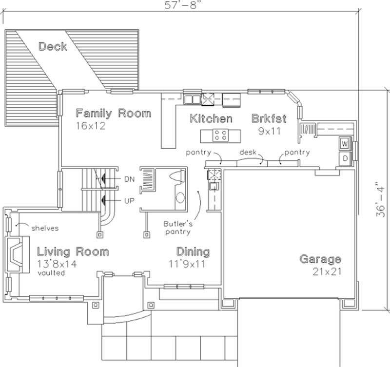 Floor Plan First Story of Country Plan #146-2794