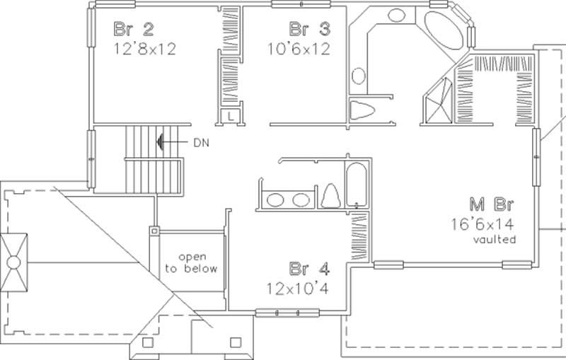 Floor Plan Second Story of Country Plan #146-2794