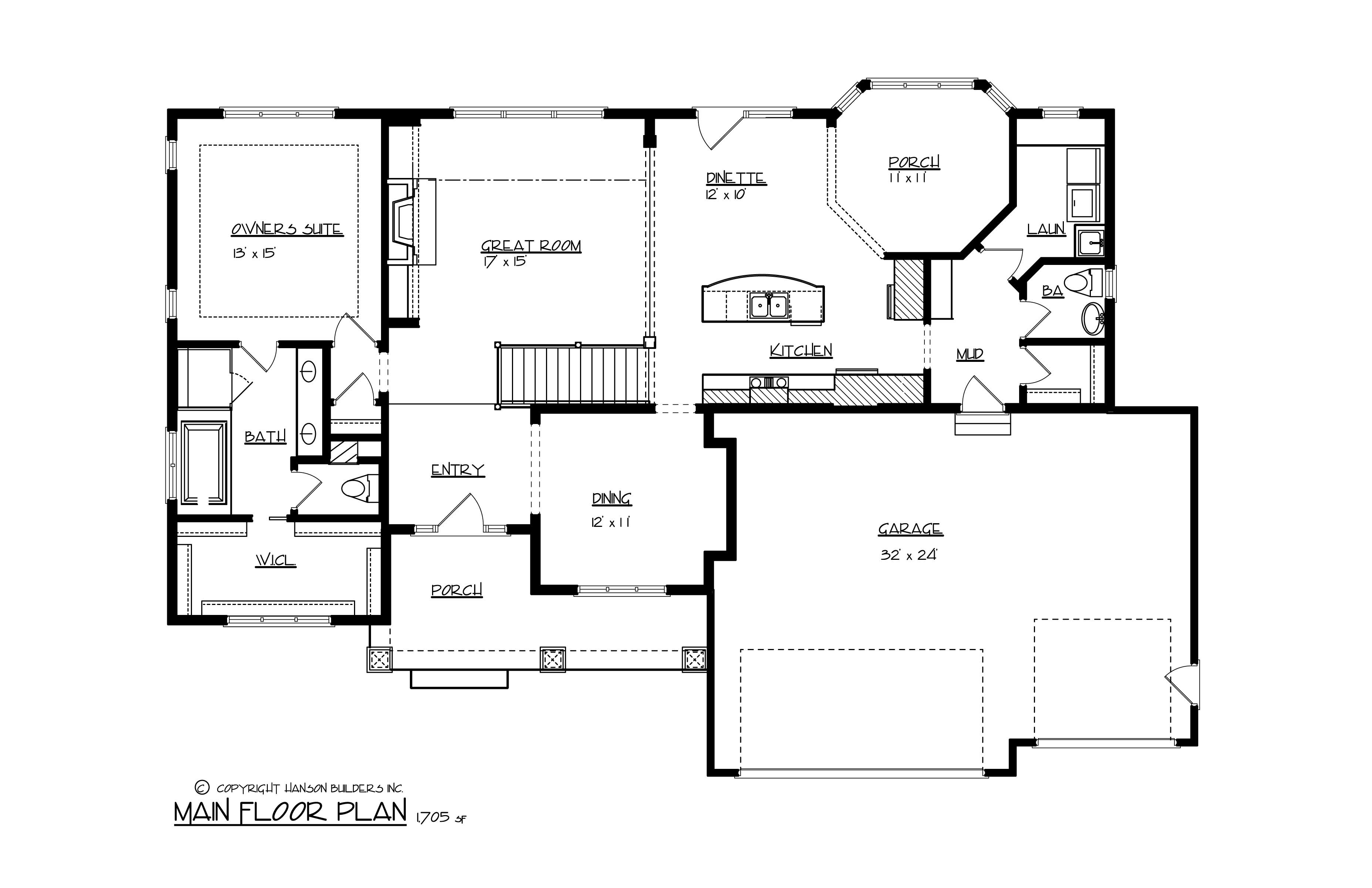Floor Plan First Story of Country Plan #146-2795