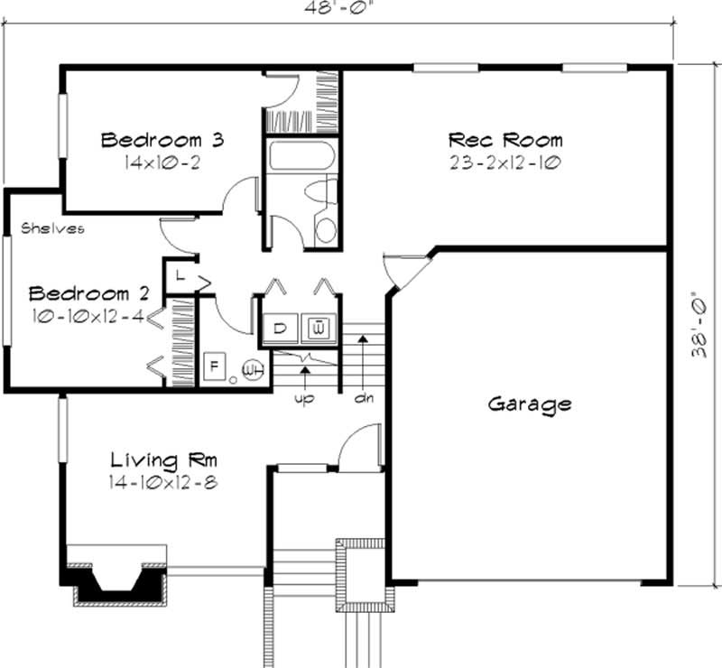 Floor Plan Basement of Country Plan #146-2805