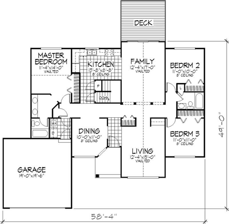 Floor Plan First Story of Country Plan #146-2807