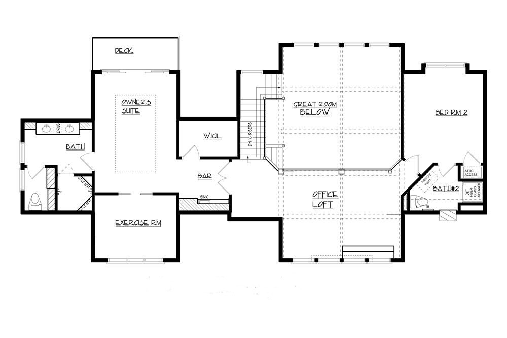 Floor Plan Second Story of Transitional Plan #146-2810