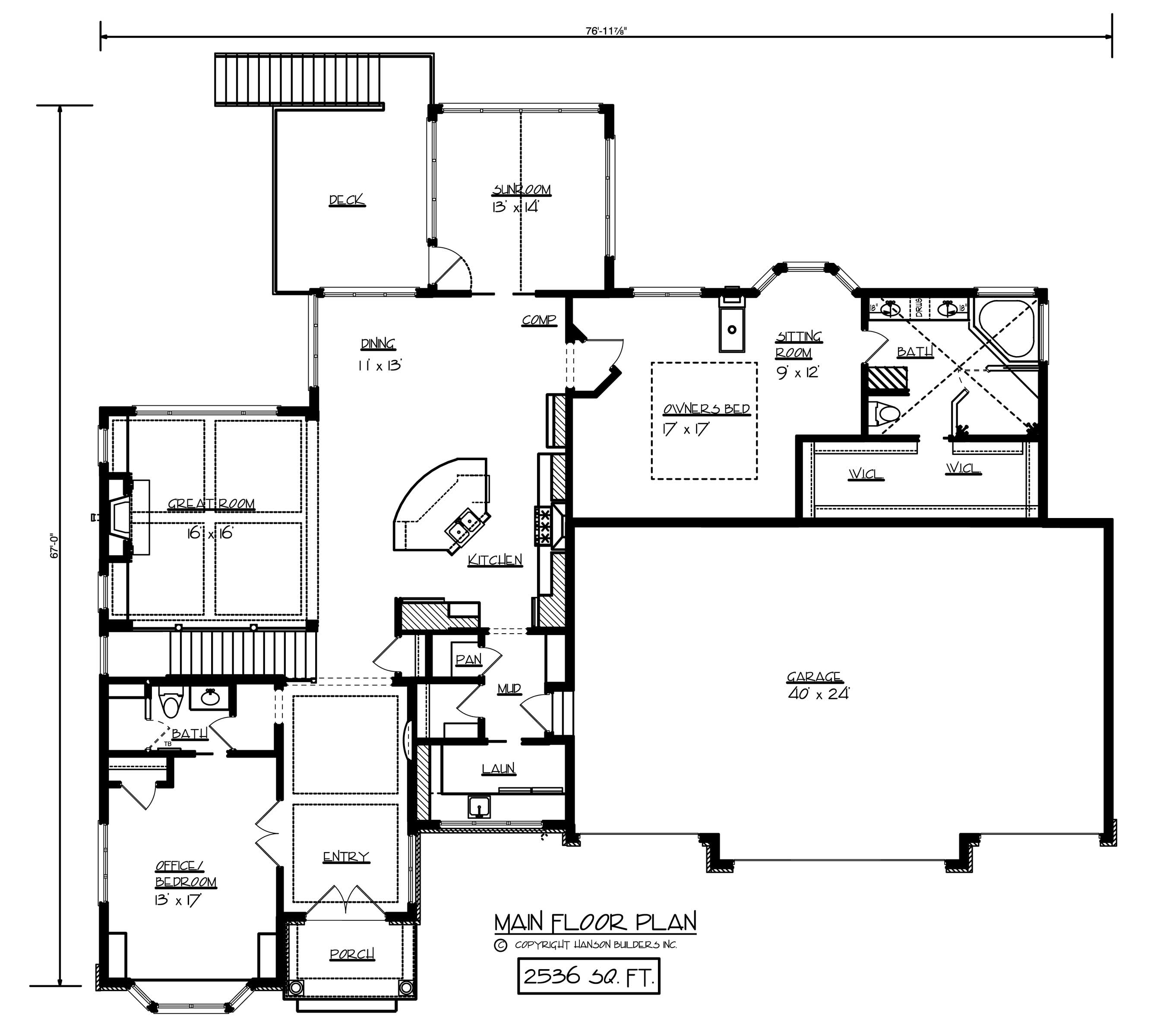 Floor Plan First Story of European Plan #146-2811
