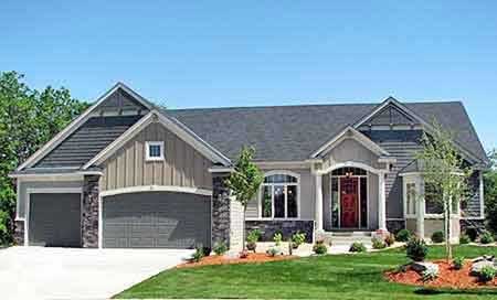 Front view of Country home (ThePlanCollection: House Plan #146-2812)