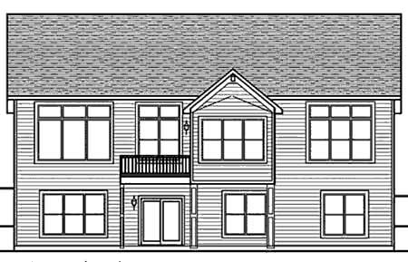 Home Plan Rear Elevation of this 2-Bedroom,1808 Sq Ft Plan -146-2814