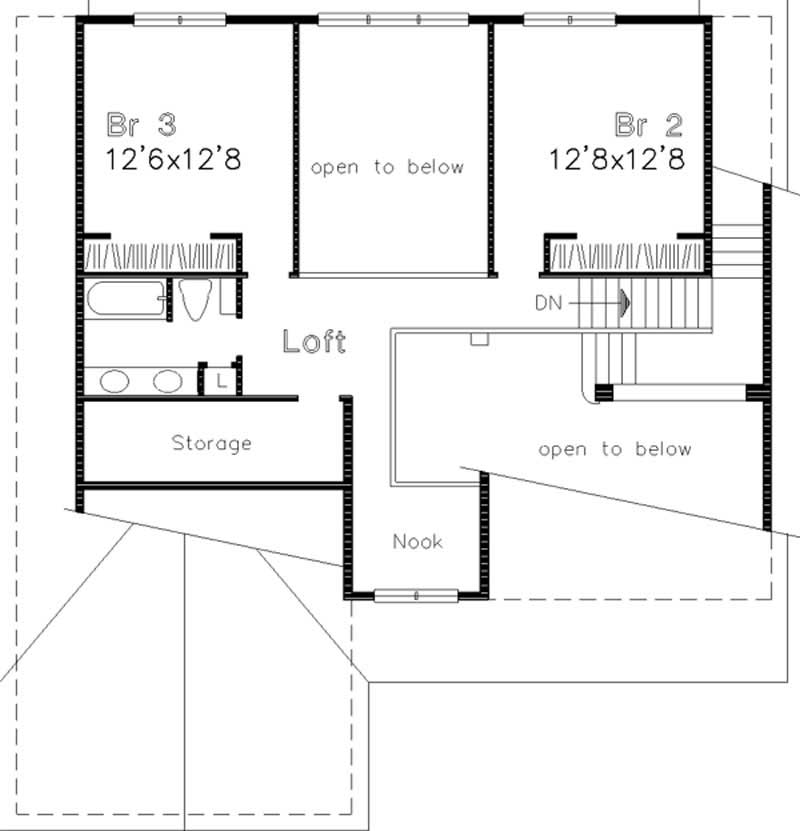 Floor Plan Second Story of Cape Cod Plan #146-2820