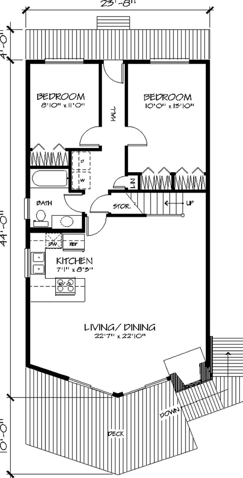 Floor Plan First Story of A Frame Plan #146-2827