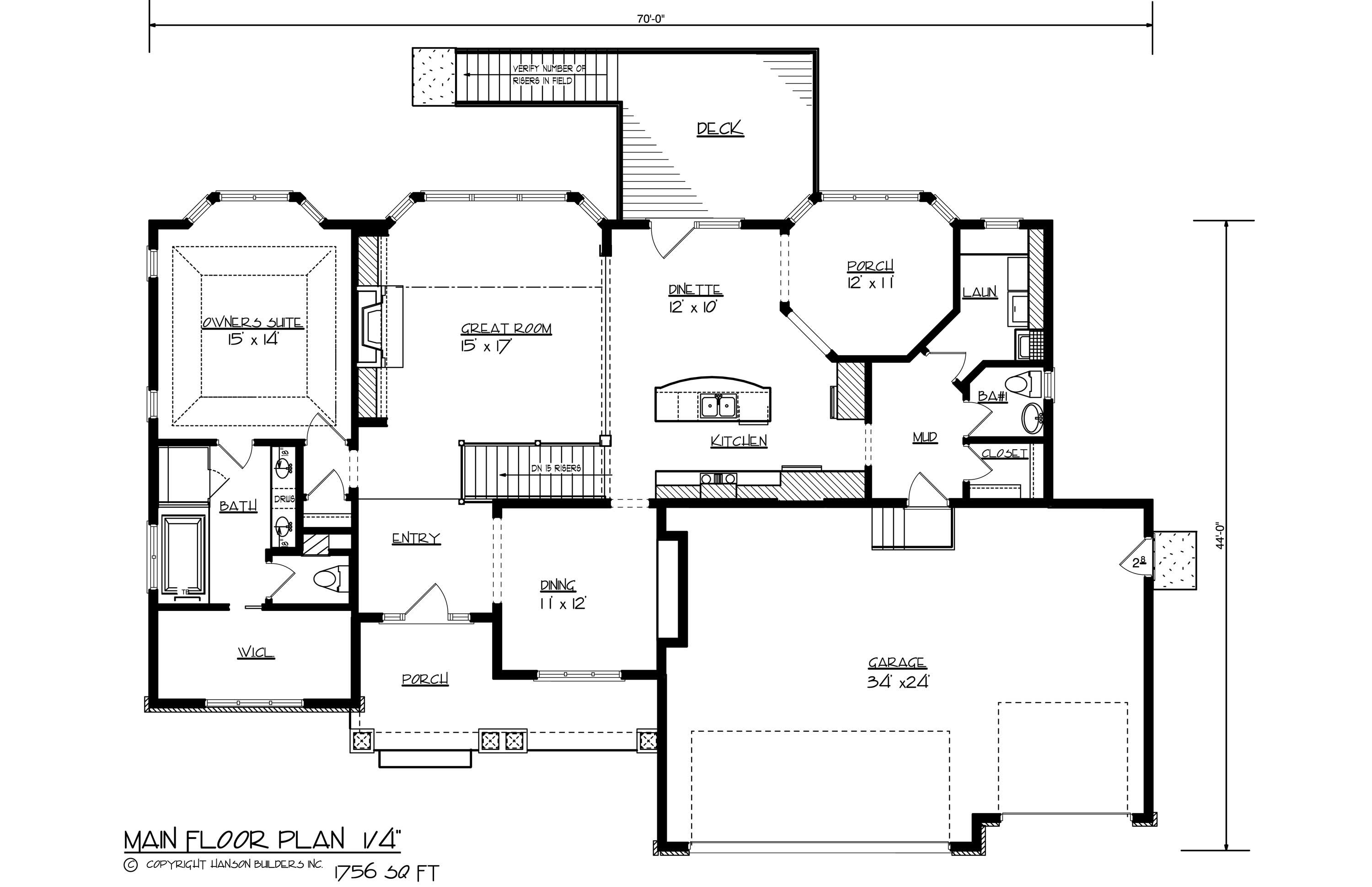 Floor Plan First Story of Country Plan #146-2840