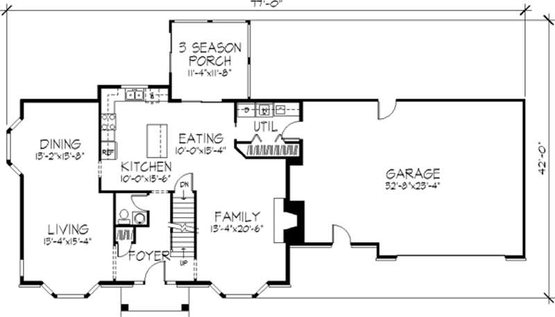 Floor Plan First Story of Colonial Plan #146-2845