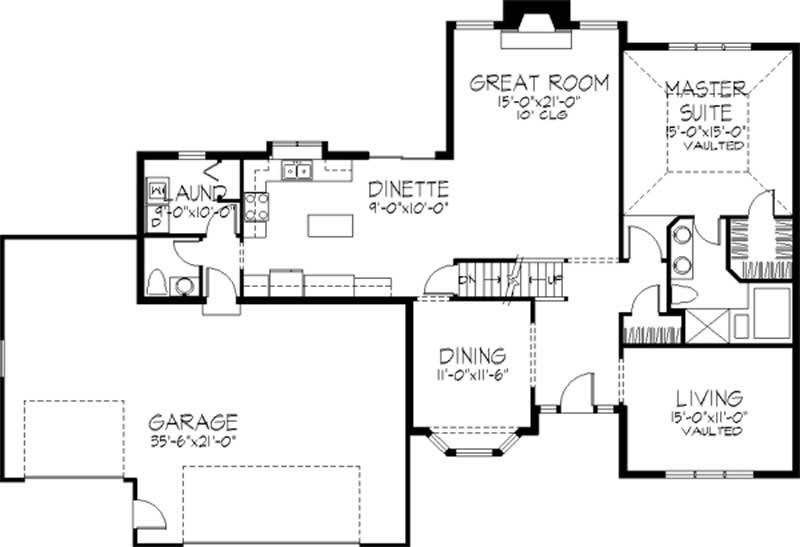 Floor Plan First Story of Tudor Plan #146-2846